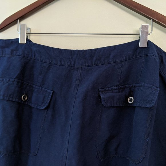 Lane Bryant Navy Blue Linen Blend Cropped Pants - Picture 3 of 5